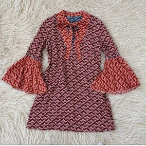 Boho paisley floral print dress hippie costume